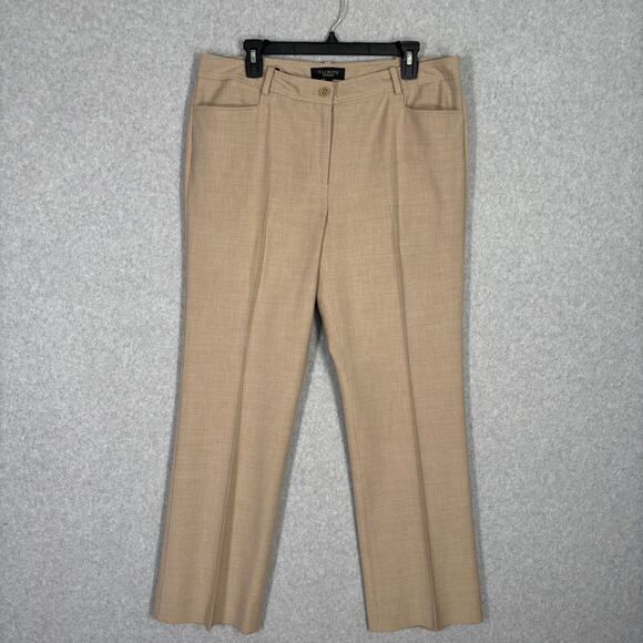 Talbots Pants 12 Tan Signature Trouser Slacks Stretch Career Church Grandpa - Picture 1 of 10